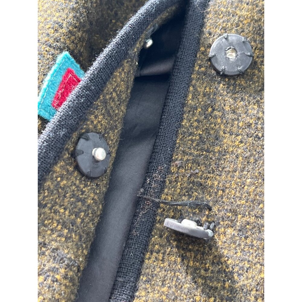 Snap Front Wool Jacket Womens Size Large Colorful Square Cozy Lagenlook Artsy - Picture 3 of 6